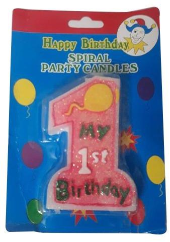 Numerical Wax Party Candle, Color : Pinkish