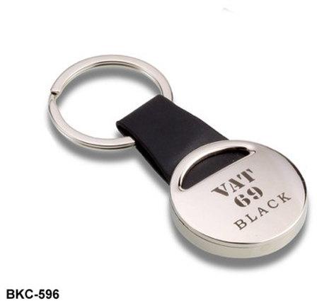 Glossy Metal Engraved Key Chains, Color : Silver