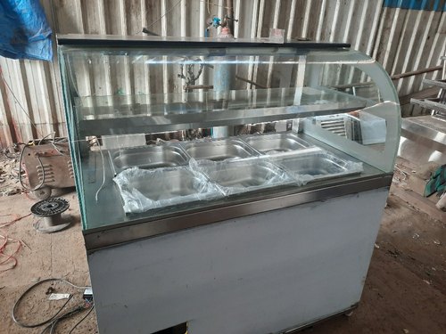 Cold Sweets Display Counter, Color : Steel