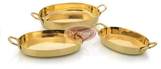 Coated Brass Oval Pan, for Cooking, Feature : Fine Finished