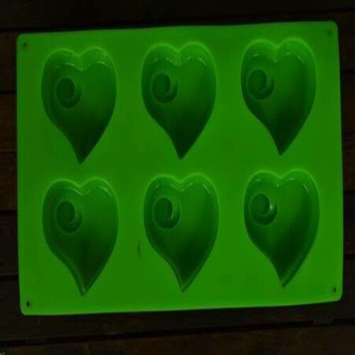Heart Shape Silicone Soap Mould, Color : Green