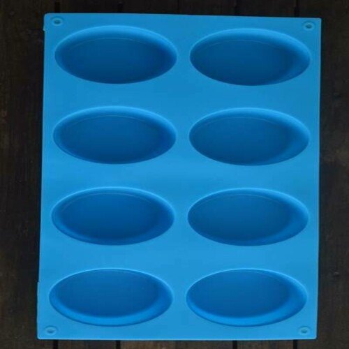 Oval Shape Silicone Soap Mould, Color : Blue