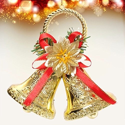 Plastic Christmas Bell Ornaments, Color : Golden