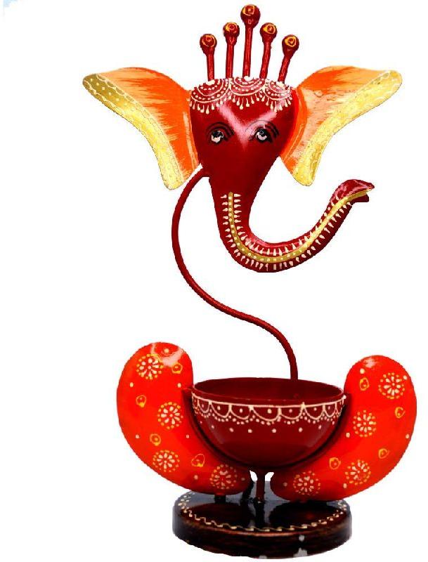 Metal Ganesh T-Light Candle Holder, Mounting Type : Tabletop