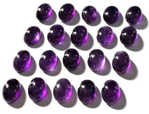 Oval Gemstone Natural Amethyst Stone, Color : Purple