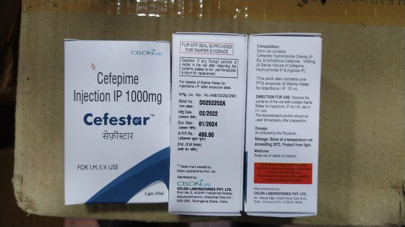 Cefestar 1000 Mg Injection, for Hospital, Clinical