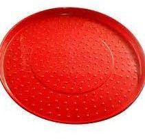 Round Plastic Coated Chicks Feeder Tray, for Poultry, Color : Red