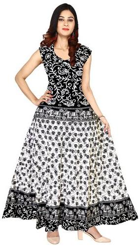 Cotton Pritned Ladies Designer Dress, Size : All Sizes