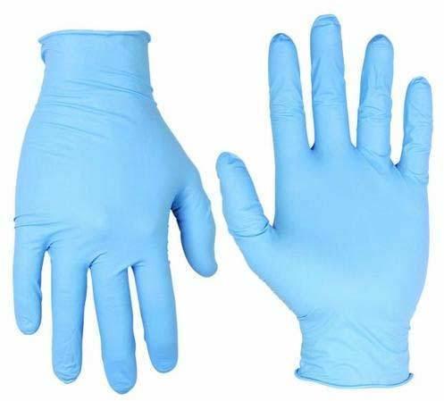 Rubber Surgical Hand Gloves, Color : Sky Blue