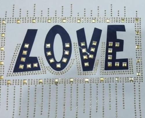 Embroidery Crystal Sticker, Size : 8*6inch