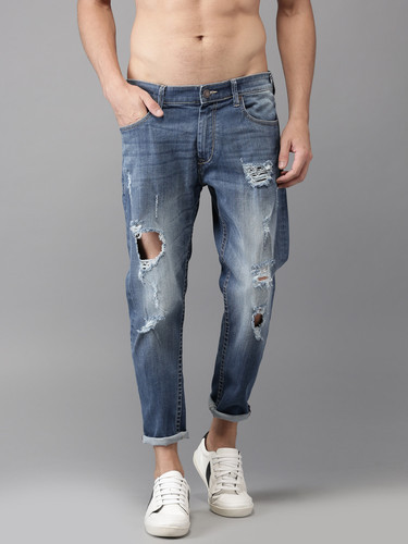Mens Rough Jeans, Feature : Anti Wrinkle, Anti-Shrink, Pattern : Plain ...