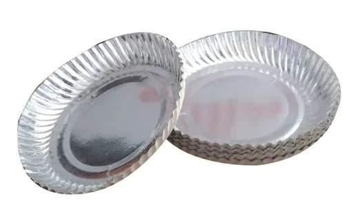 10 Inch Round Silver Foil Paper Plates