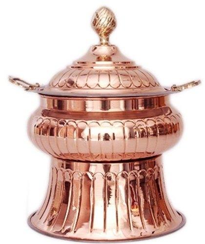 Round Antique Copper Chafing Dish, Capacity : 6 L