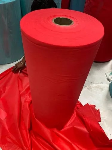 Red Non Woven Poly Fabric, for Textile Industry, Pattern : Plain