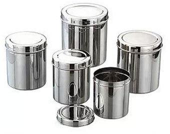 Stainless Steel Deep Dabba Set, Size : 10X14, 10x18, 15X18, 19X22, 19X24, 25X28, 7X9cm
