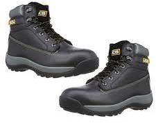 PU JCB Safety Shoes, Color : Black