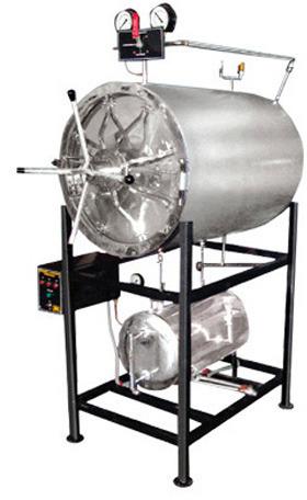 Power Coated Stainless Steel Cylindrical Horizontal Autoclave, Voltage : 110V