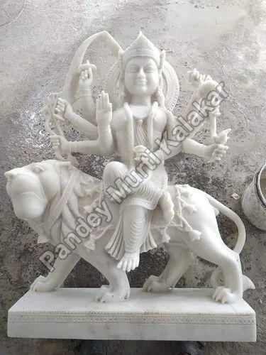  Marble Durga Mata Statue, Pattern : Plain