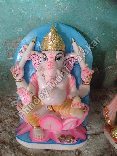  White Marble Ganesha Statue, for Temple