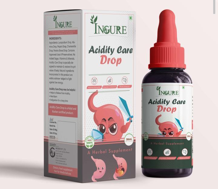 Incure Acidity Care Drops, Packaging Type : Bottle
