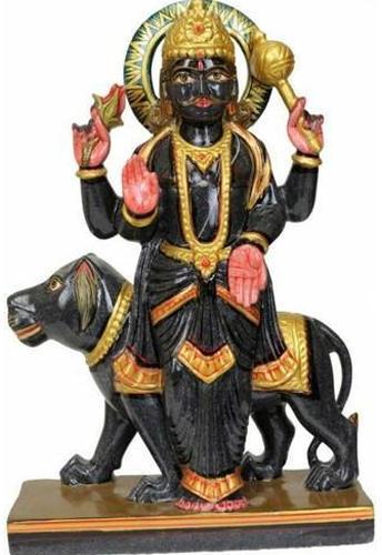 Black Marble Shani Dev Statue, for Handmade, Pattern : Painted