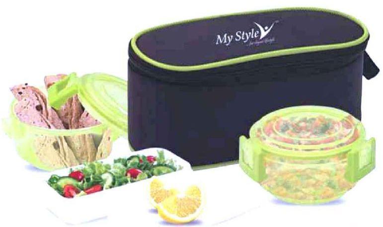 Crystal 3 Plastic Lunch Box, Size : Standard