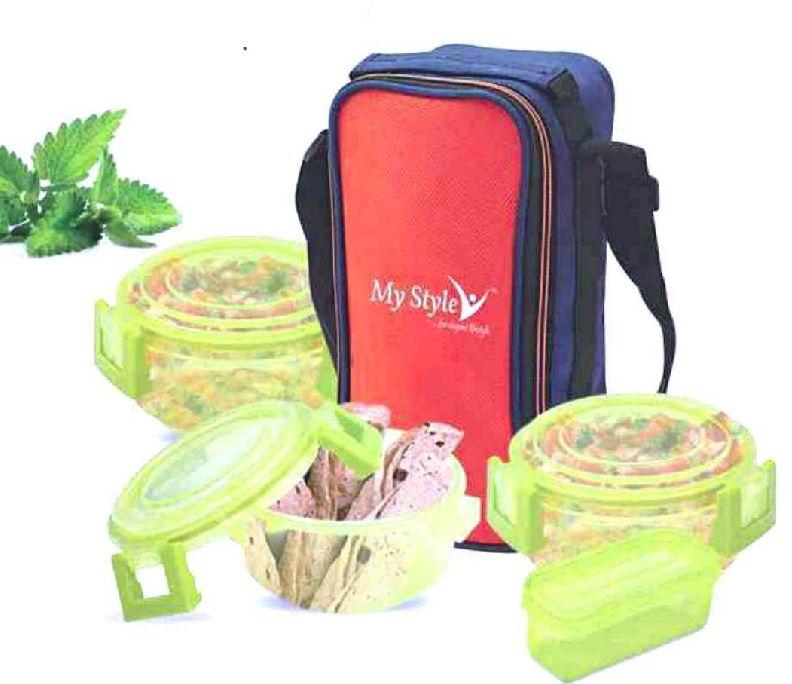 Crystal 4 Plastic Lunch Box, Size : Standard