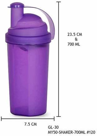 My Style Plain Polished Custom Plastic Shaker Bottle, Size : Standard