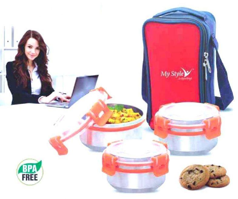 Milano 3 Pcs Stainless Steel Lunch Box