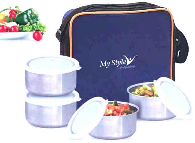 Twin 4 Pcs Stainless Steel Tiffin