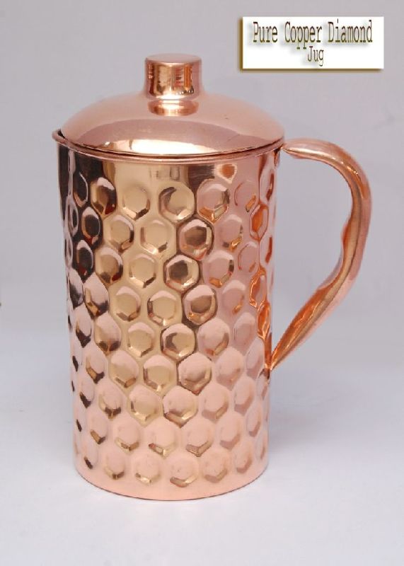 Round Hammered Copper Jug, for Storing Water, Feature : Leakage Proof, Durable