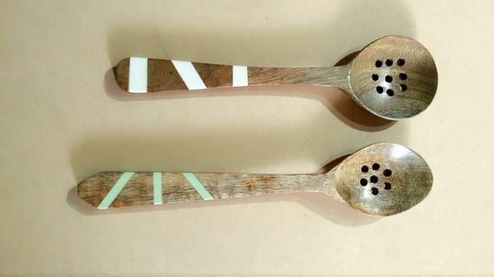 Wooden Spoon with Resin Handle, for Home, Party, Restaurant, Packaging Type : Packet