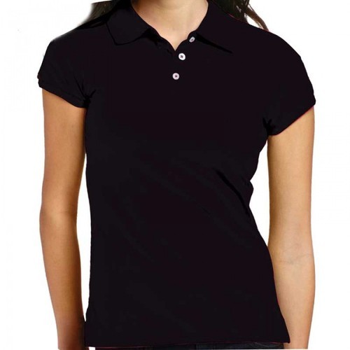Plain Cotton Ladies Collar T-Shirts, Size : M, XL, XXL