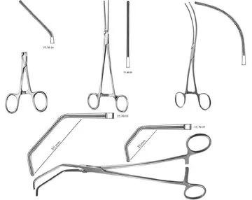 Coated Stainless Steel Vascular Clamp, for Clinical Use, Hospital Use, Length : Standard Length
