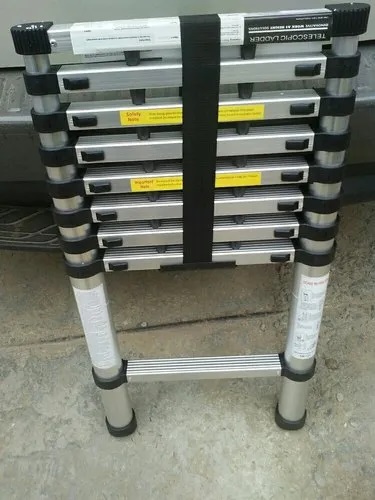 Telescopic Aluminium Ladders, Color : Silver