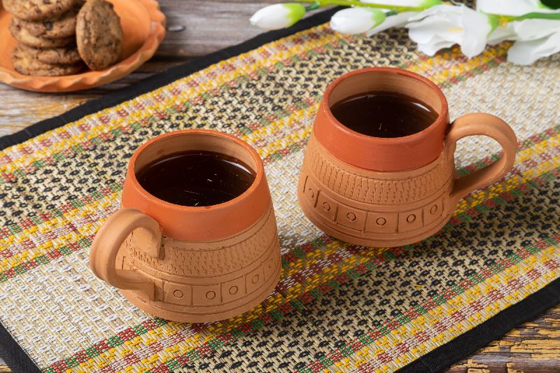 Karru krafft handcrafted terracotta coffee mug, Size : Medium