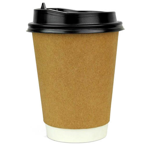 Round Polished Coffee Paper Cup, Pattern : Plain
