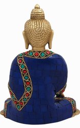 Brass Buddha Statue, Color : Golden (Gold Plated)