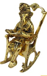 Brass Metal Ganesh Statue, Color : Golden (Gold Plated)