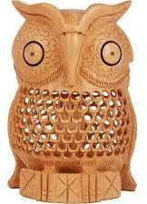 Wooden Jali Owl, Color : Brown