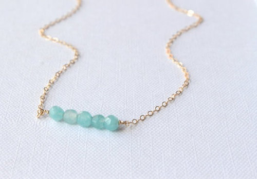 Aquamarine Gemstone Beaded Bracelet