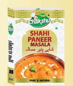 Chakshu Blended Shahi Paneer Masala Box, for Cooking, Packaging Size : 50gm, 100gm