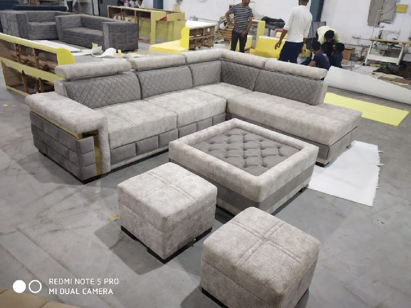 Polished Plain Steel Carved Sofa Set, Size : Standard