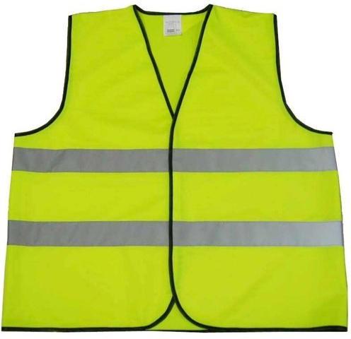 Plain Polyester Safety Jacket, Color : Fluorescent Yellow