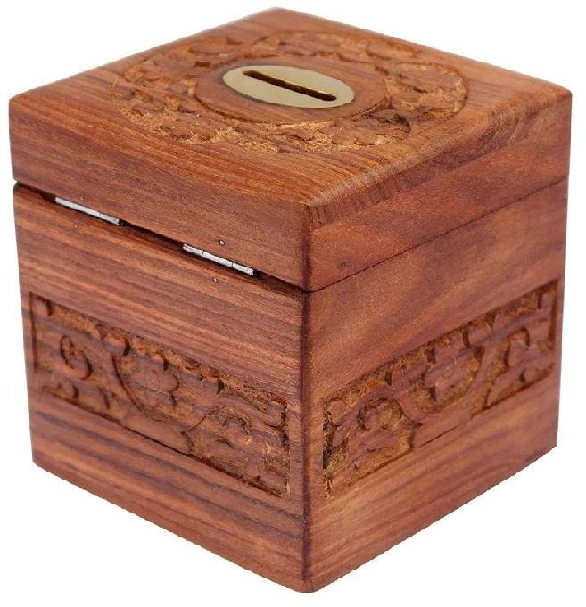 Handcrafted Wooden Money Box, Feature : Attractive Packaging, Superior Quality