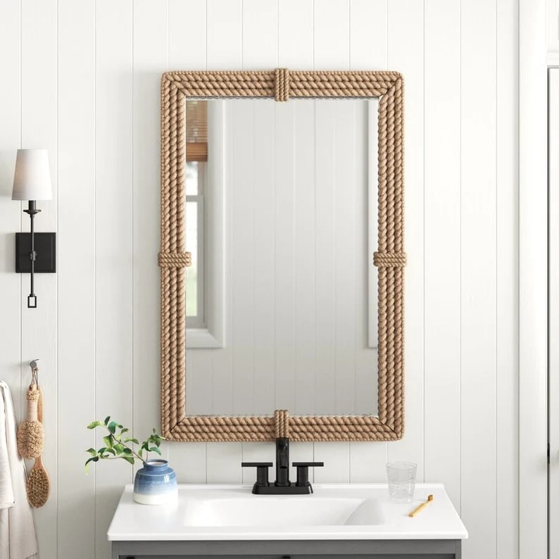 Vintage Rope Wall Mirror, for Household, Hotels, Packaging Type : Carton Box