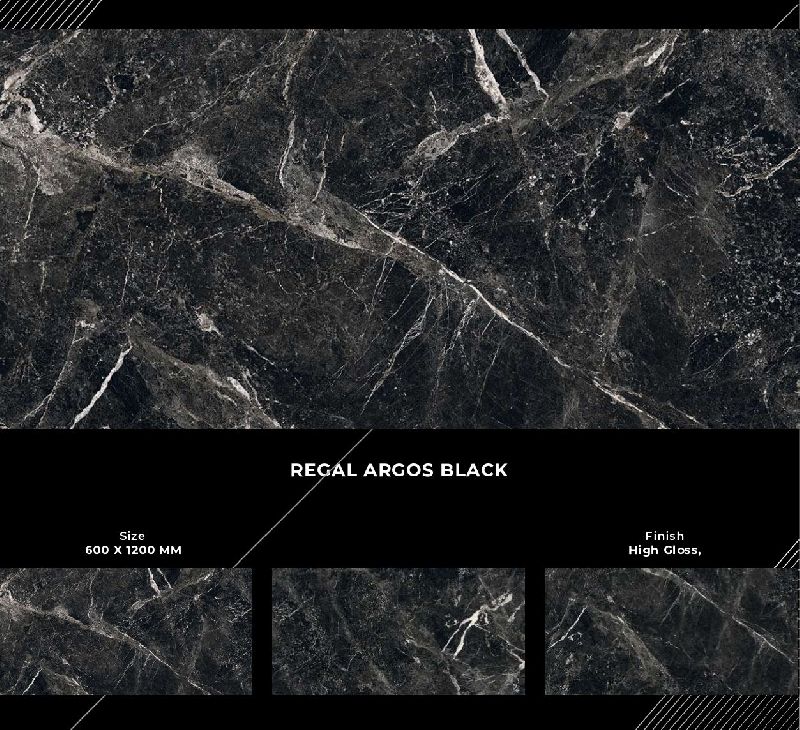 600x1200mm Regal Argos Black Finish Ceramic Tiles