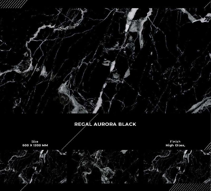 600x1200mm Regal Aurora Black Finish Ceramic Tiles