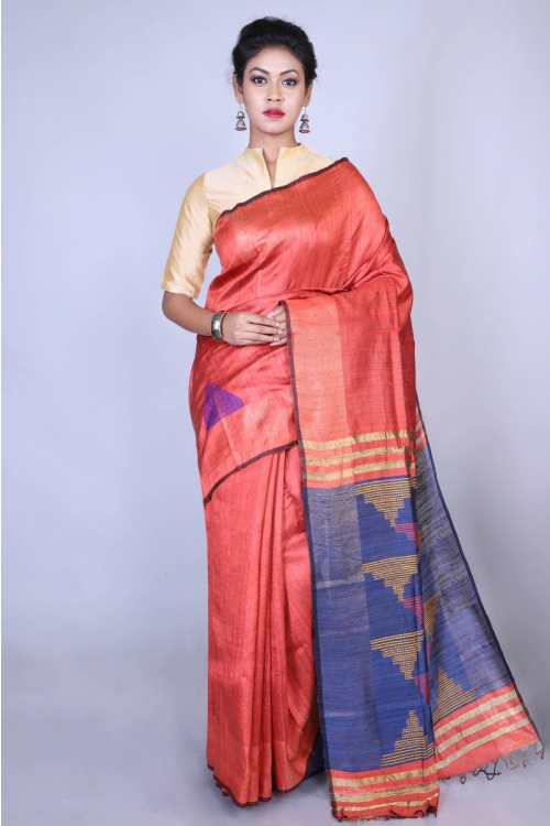 Stitched Dupion Silk Sarees, Pattern : Plain