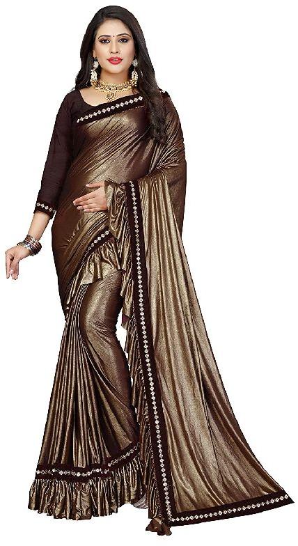 Unstitched Lycra Sarees, Width : 5.5 Meter